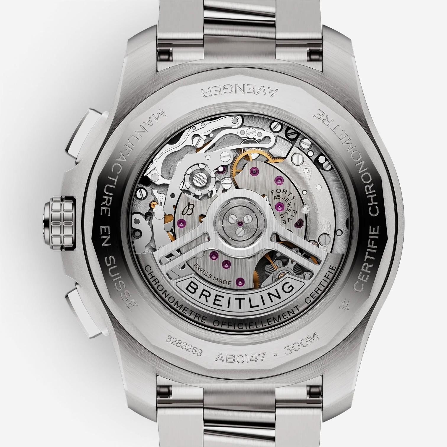 Breitling Avenger B01 Chronograph 44 Stainless Steel Automatic Men's Watch AB014