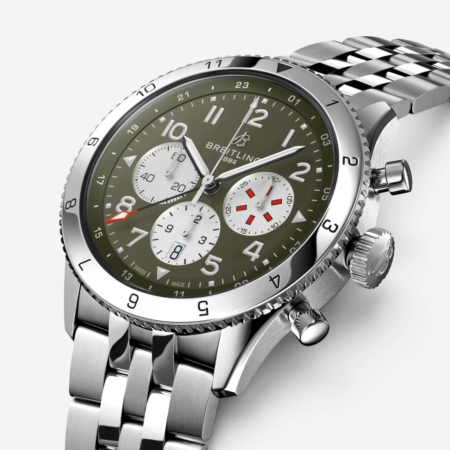 Breitling Classic Super AVI Stainless Steel Automatic Men's Watch AB04452A1L1A1