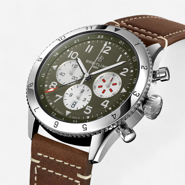 Breitling Classic Super Avi B04 Chronograph GMT Curtiss Warhawk Stainless Steel Automatic Men’s Watch AB04452A1L1X1 - THE SOLIST