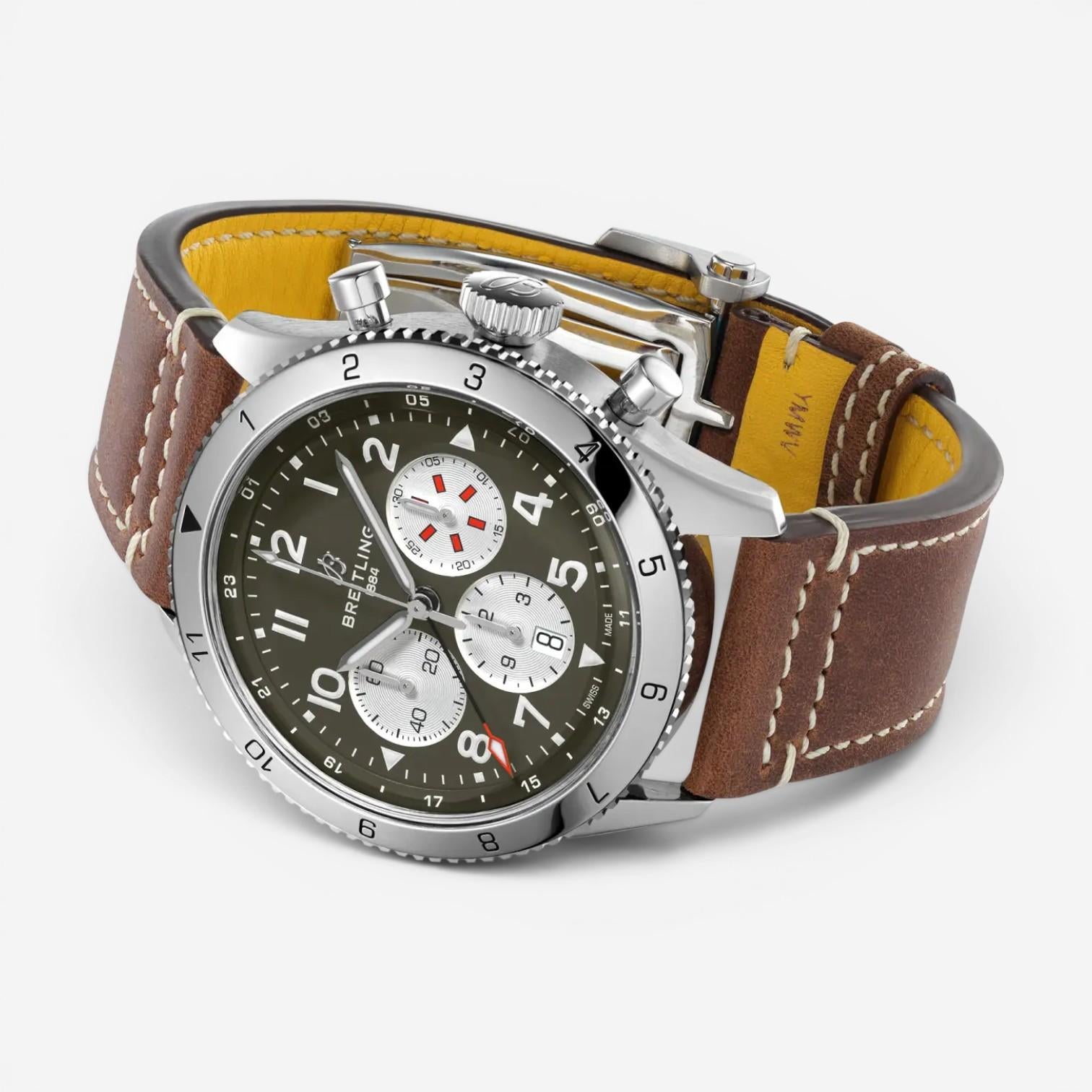 Breitling Classic AVI Stainless Steel Automatic Men's Watch AB04452A1L1X1