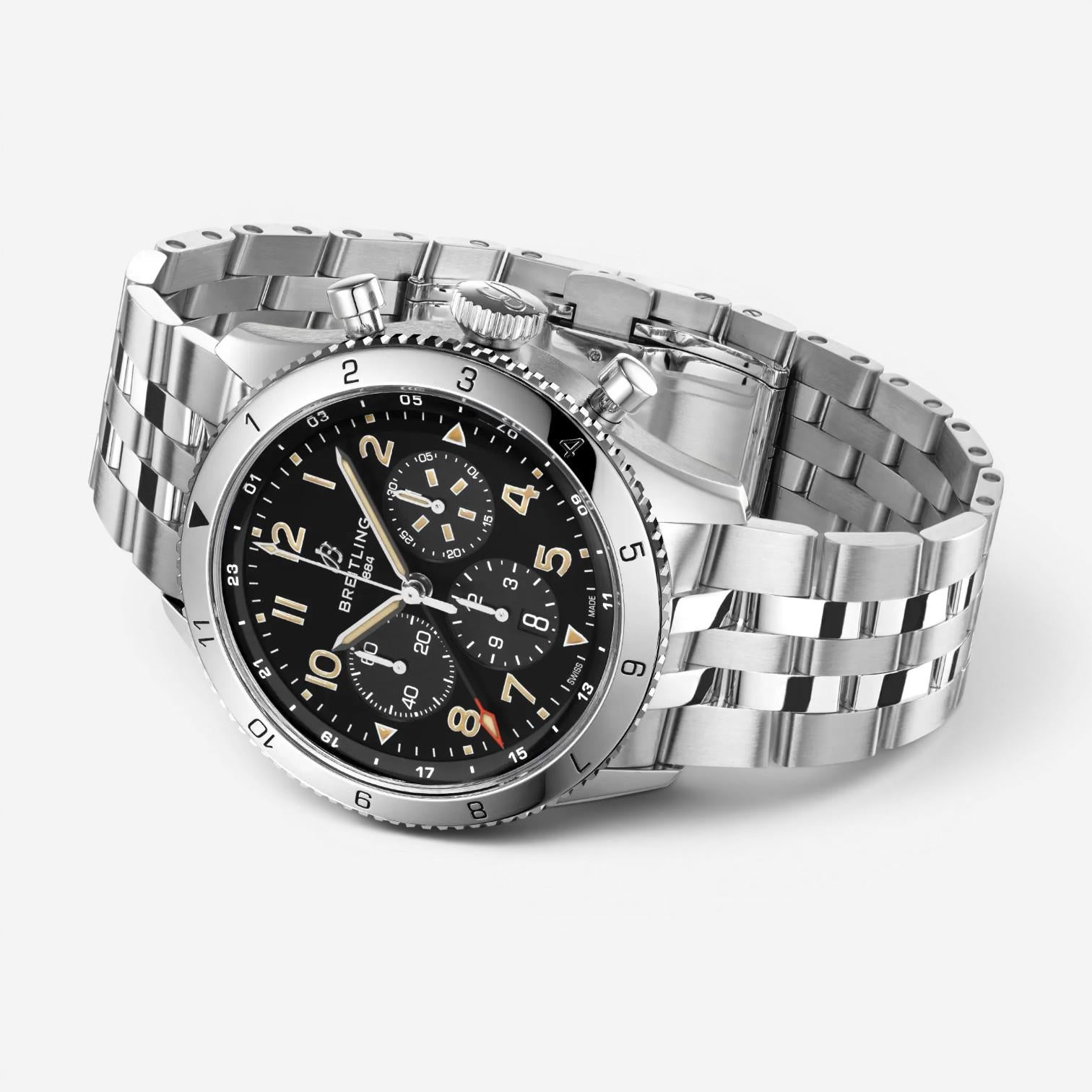 Breitling Classic AVI Super Mustang Stainless Steel Automatic Men's Watch AB0445