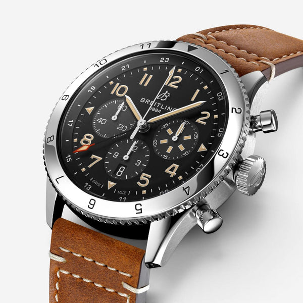 Breitling Super AVI Chronograph GMT Stainless Steel Automatic Men's Watch AB0445