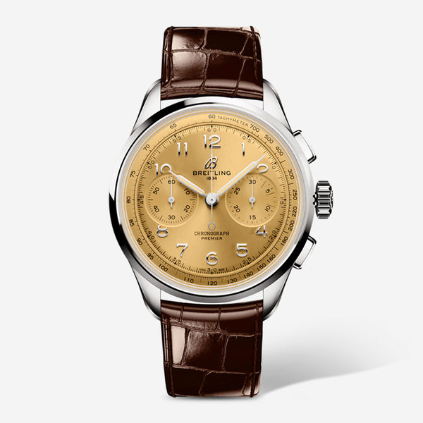 Breitling Premier 09 Chronograph Stainless Steel Manual Wind Men's Watch AB0930F51H1P1