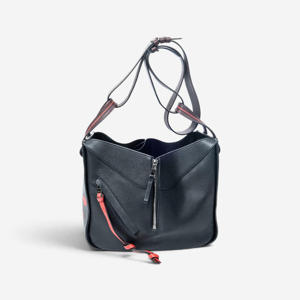 Loewe Polka Dot Black Calfskin Leather Small Hammock Bag ABA1467