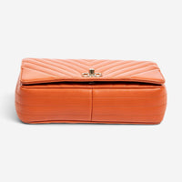Chanel Orange Calf Leather Small Statement Flap Bag ABA1690