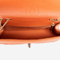 Chanel Orange Calf Leather Small Statement Flap Bag ABA1690