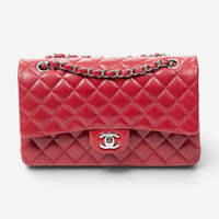 Chanel Classic Red Quilted Caviar Leather Double Flap Bag ABA4614