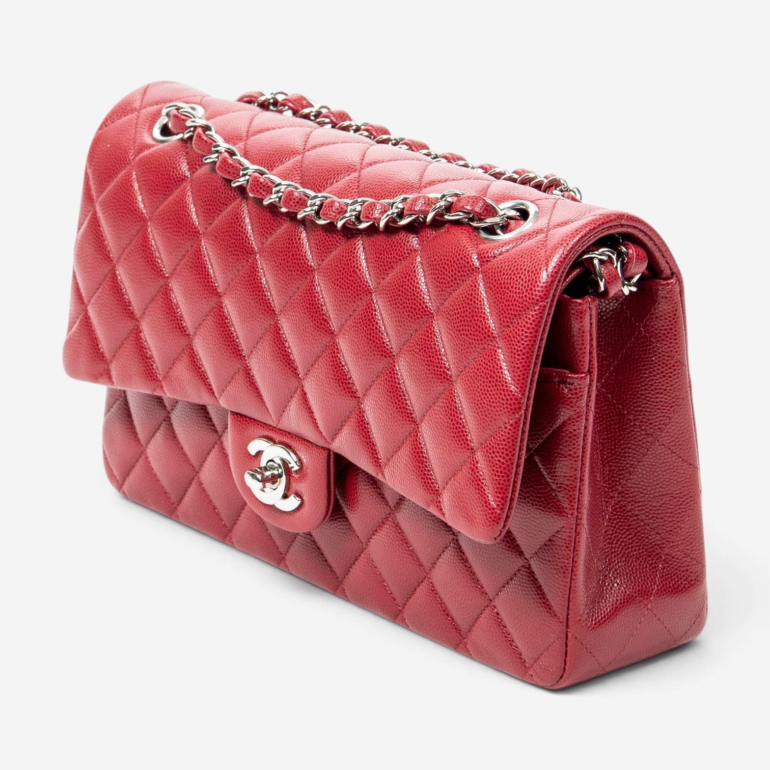 Chanel Classic Red Quilted Caviar Leather Double Flap Bag ABA4614