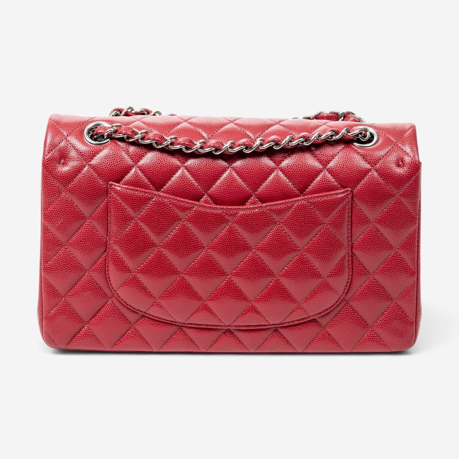 Chanel Classic Red Quilted Caviar Leather Double Flap Bag ABA4614