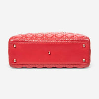 Dior Lady Dior Red Calf Leather Large Zip Shoulder Bag ABA4735