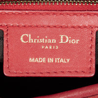 Dior Lady Dior Red Calf Leather Large Zip Shoulder Bag ABA4735