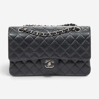 Chanel Classic Black Calf Leather Double Flap Bag ABA7684