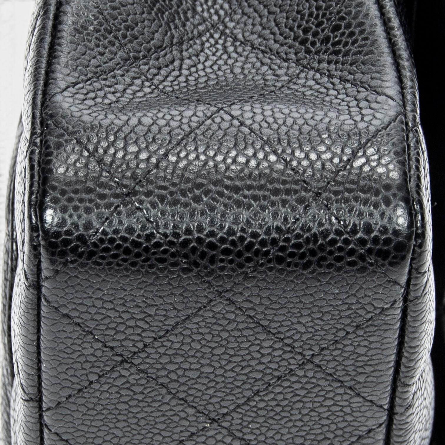 Chanel Classic Black Calf Leather Double Flap Bag ABA7684
