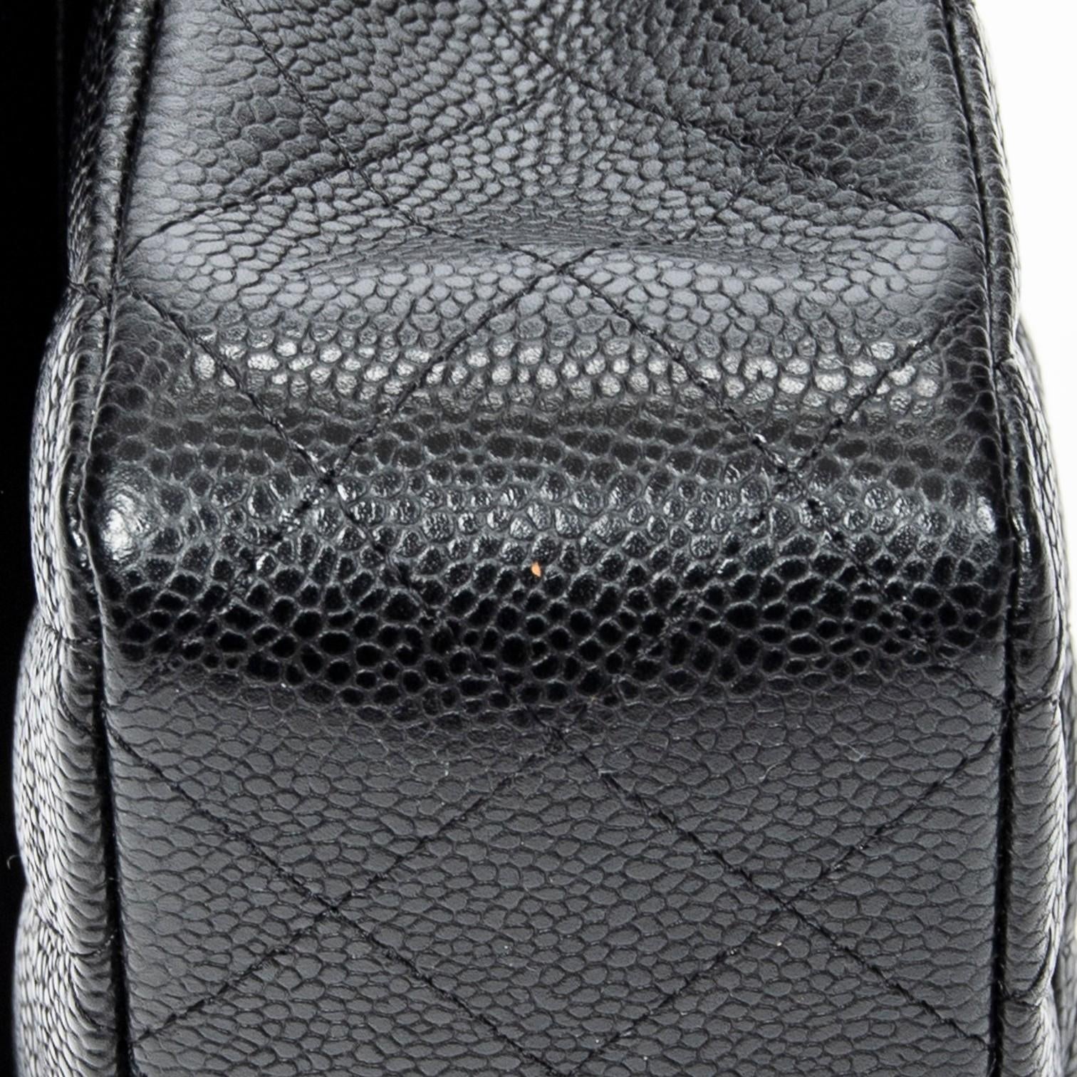 Chanel Classic Black Calf Leather Double Flap Bag ABA7684