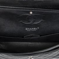 Chanel Classic Black Calf Leather Double Flap Bag ABA7684