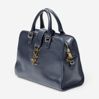 Yves Saint Laurent Monogram Cabas Baby Navy Calfskin Leather Tote Bag ABB2034