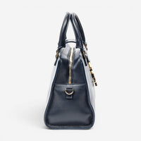 Yves Saint Laurent Monogram Cabas Baby Navy Calfskin Leather Tote Bag ABB2034