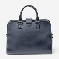 Yves Saint Laurent Monogram Cabas Baby Navy Calfskin Leather Tote Bag ABB2034