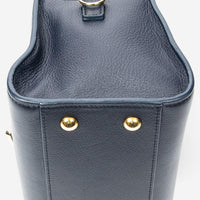 Yves Saint Laurent Monogram Cabas Baby Navy Calfskin Leather Tote Bag ABB2034