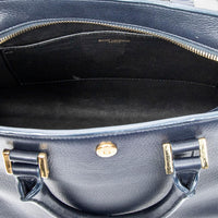 Yves Saint Laurent Monogram Cabas Baby Navy Calfskin Leather Tote Bag ABB2034