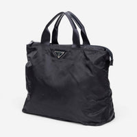 Prada Convertible Square Zip Navy Nylon Canvas Tote Bag ABB5261