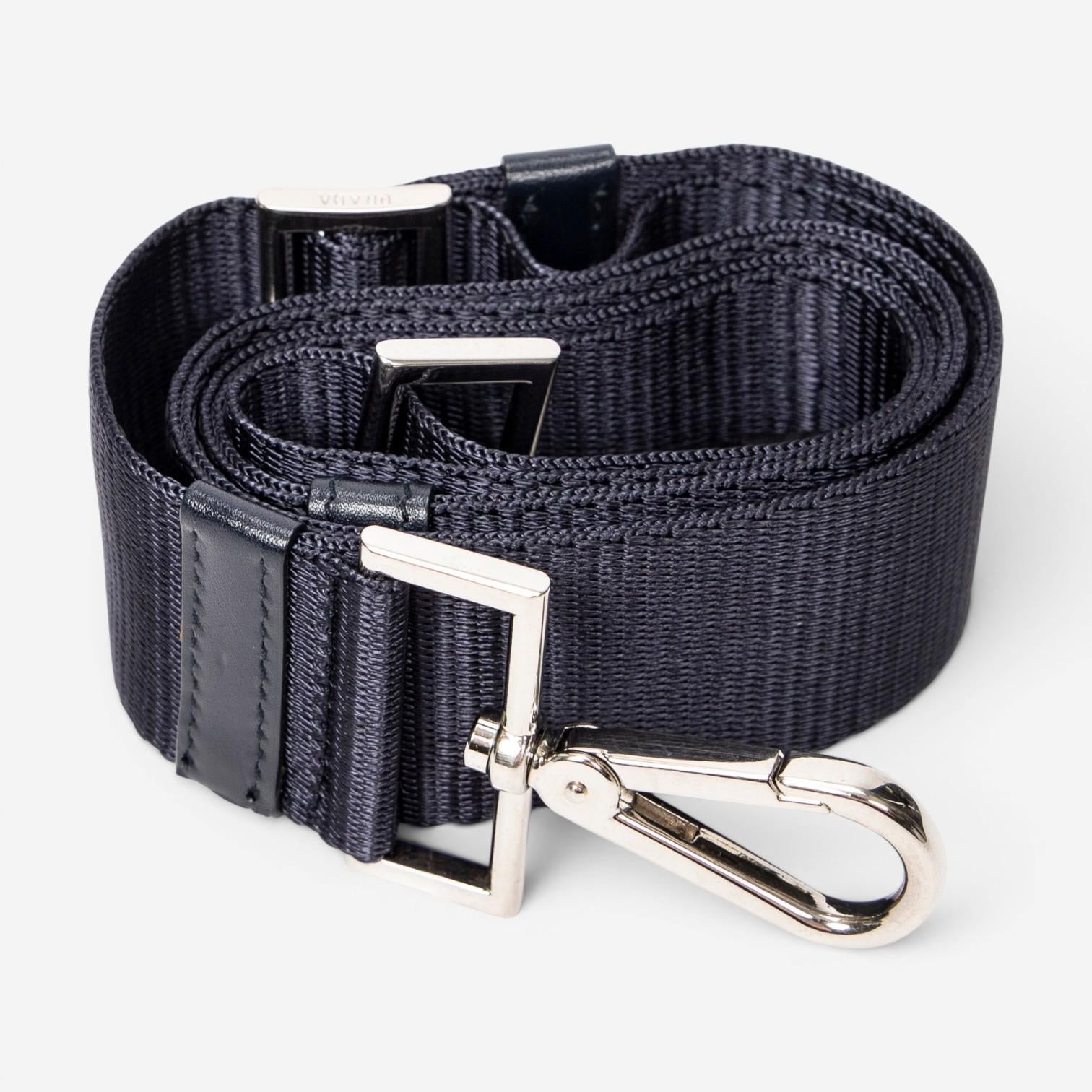 Prada Convertible Square Zip Navy Nylon Canvas Tote Bag ABB5261