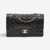 Chanel Classic Black Quilted Lambskin Leather Double Flap Bag ABC0076