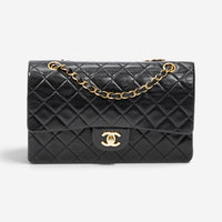 Chanel Classic Black Quilted Lambskin Leather Double Flap Bag ABC0076