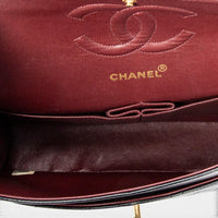 Chanel Classic Black Quilted Lambskin Leather Double Flap Bag ABC0076