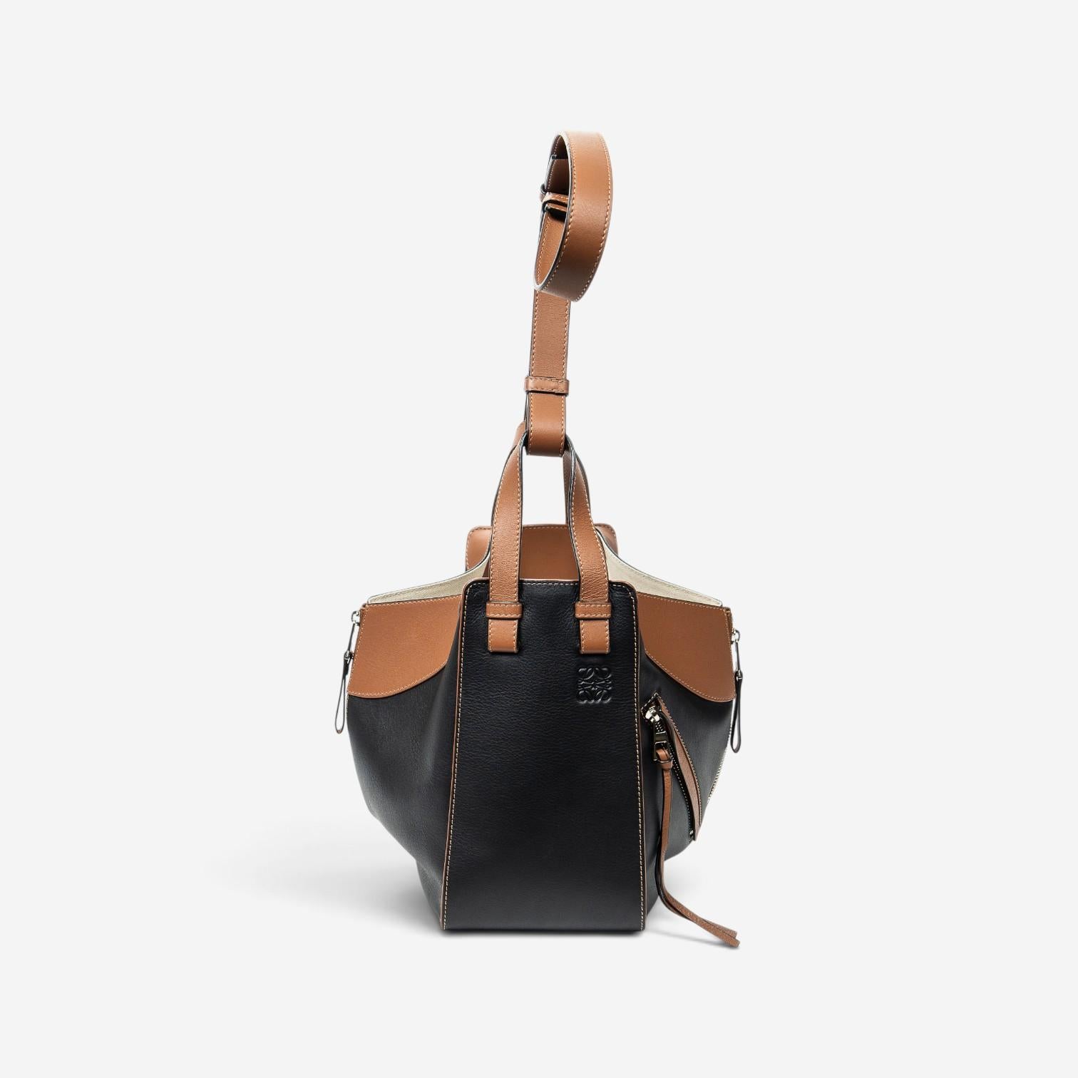 Loewe Brown/Black Calfskin Leather Small Hammock Bag ABC0183