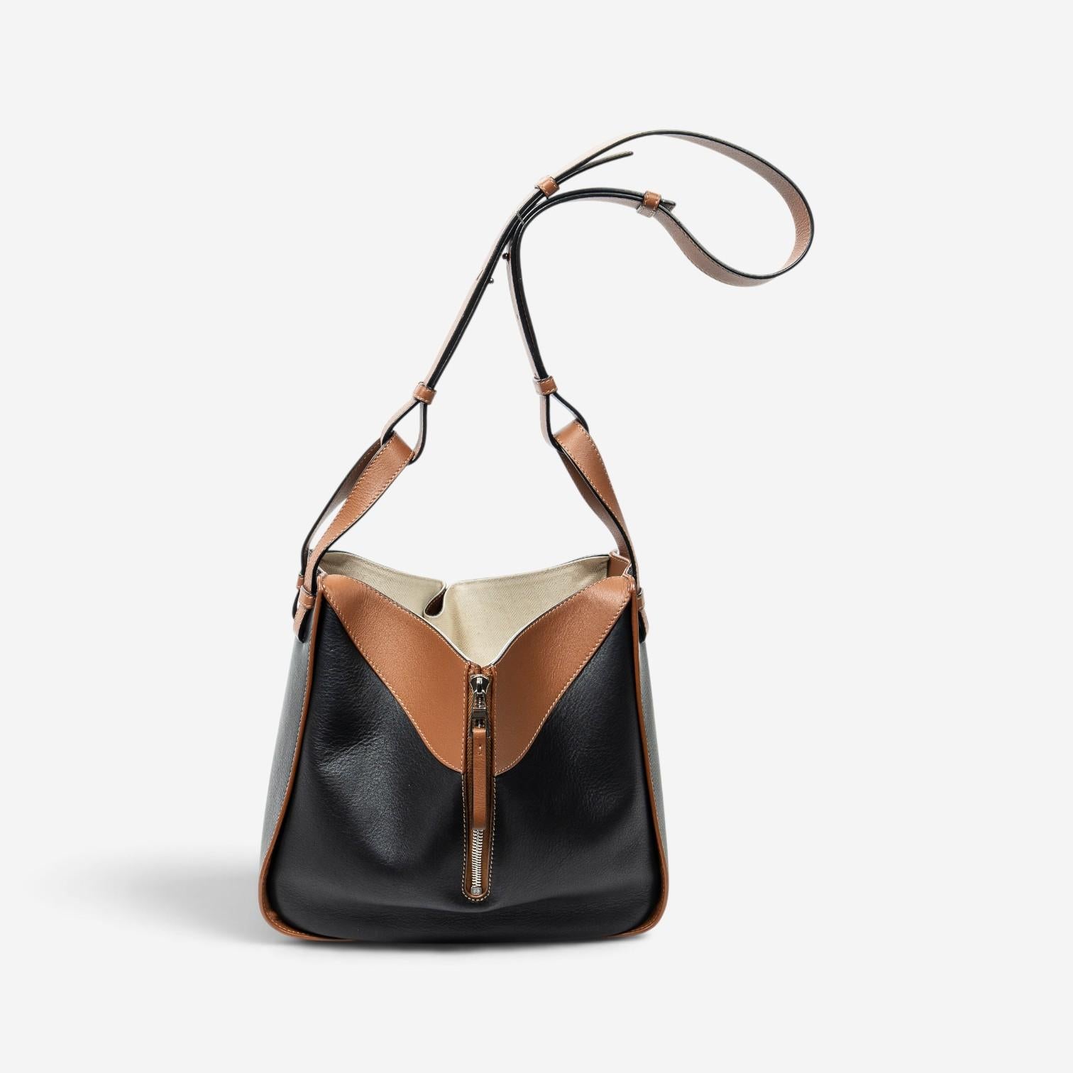 Loewe Brown/Black Calfskin Leather Small Hammock Bag ABC0183