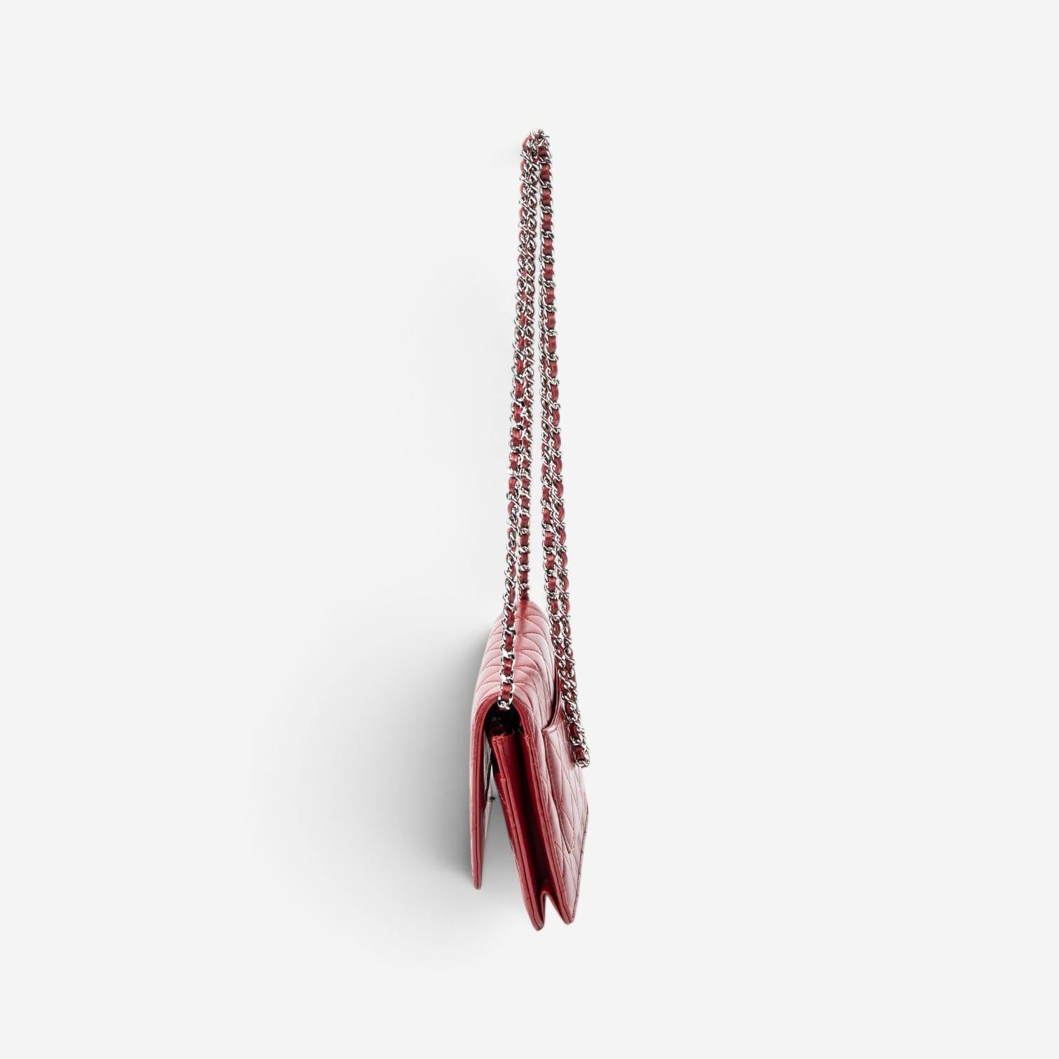Chanel Classic Red Lambskin Leather Chain Wallet ABC0744