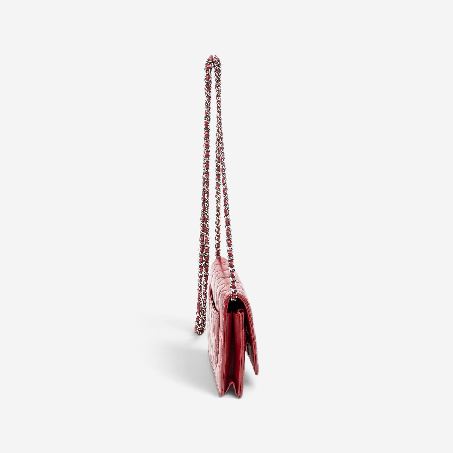 Chanel Classic Red Lambskin Leather Chain Wallet ABC0744