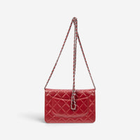 Chanel Classic Red Lambskin Leather Chain Wallet ABC0744