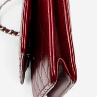 Chanel Classic Red Lambskin Leather Chain Wallet ABC0744