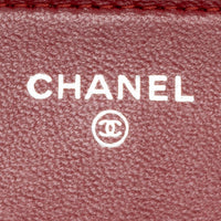 Chanel Classic Red Lambskin Leather Chain Wallet ABC0744