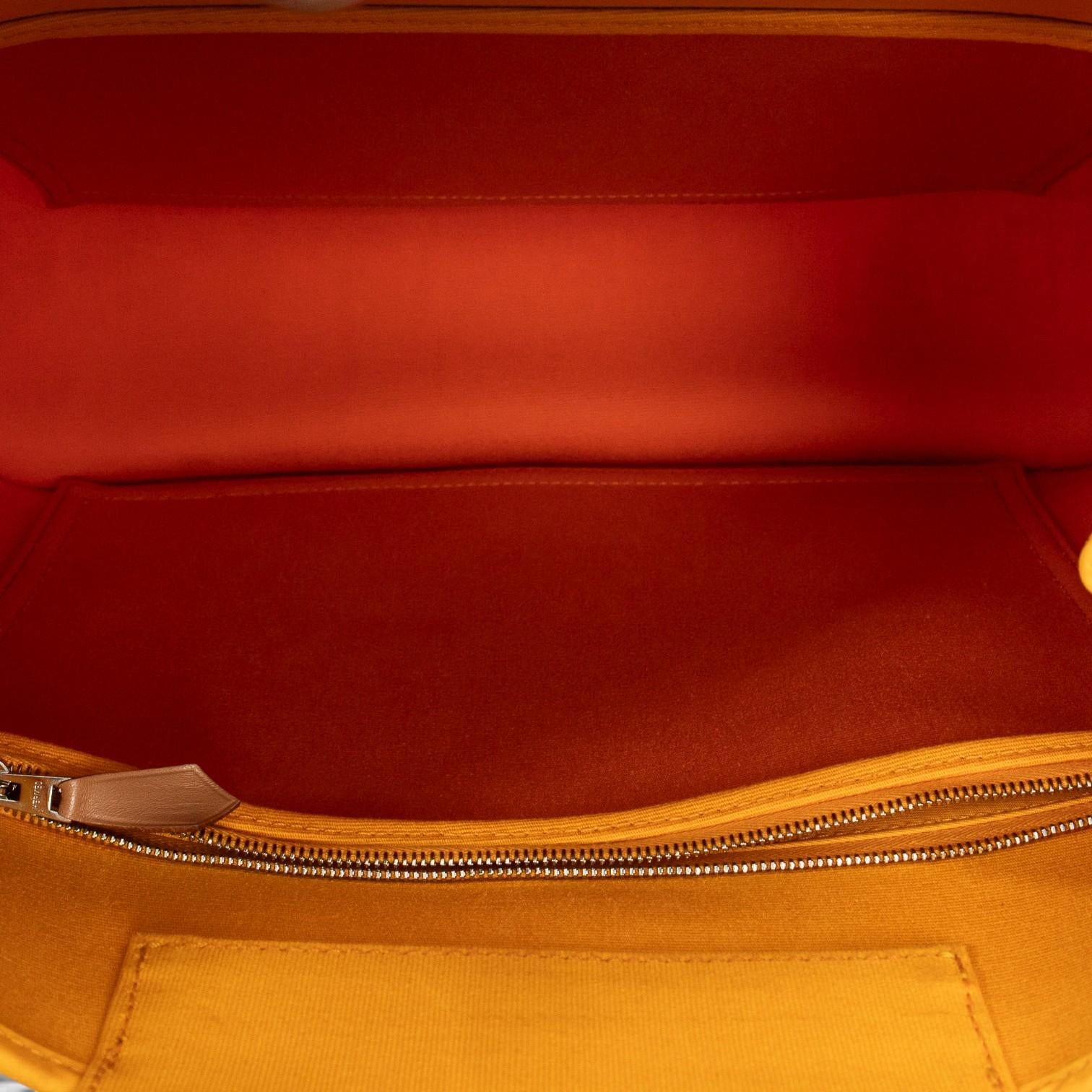 Hermès Cabag Elan Orange Toile Officier Canvas Tote Bag ABC1170