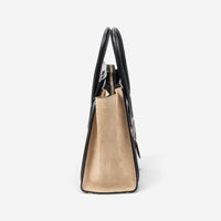 Celine Black/Maroon/Beige Calfskin Leather Micro Luggage Tote Bag ABC3719