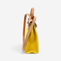 Hermès Herbag Zip Yellow Toile Officier Canvas Leather Bag ABC3734