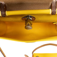 Hermès Herbag Zip Yellow Toile Officier Canvas Leather Bag ABC3734