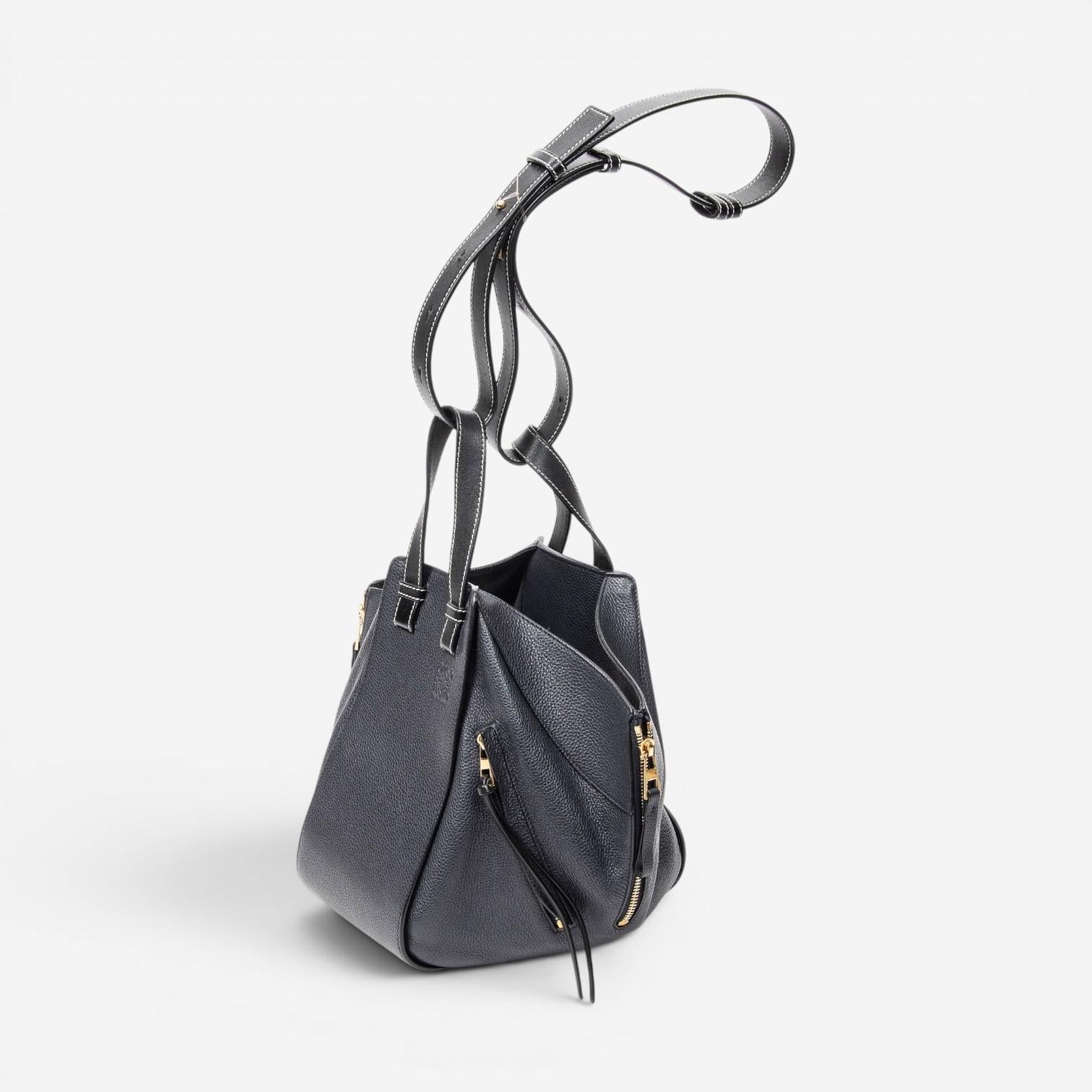 Loewe Hammock Small Navy Grained Calfskin Leather Shoulder Bag ABC4082