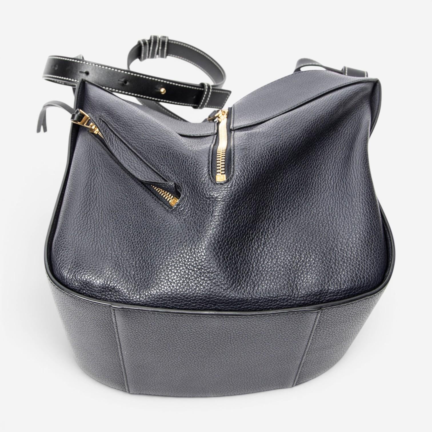 Loewe Hammock Small Navy Grained Calfskin Leather Shoulder Bag ABC4082