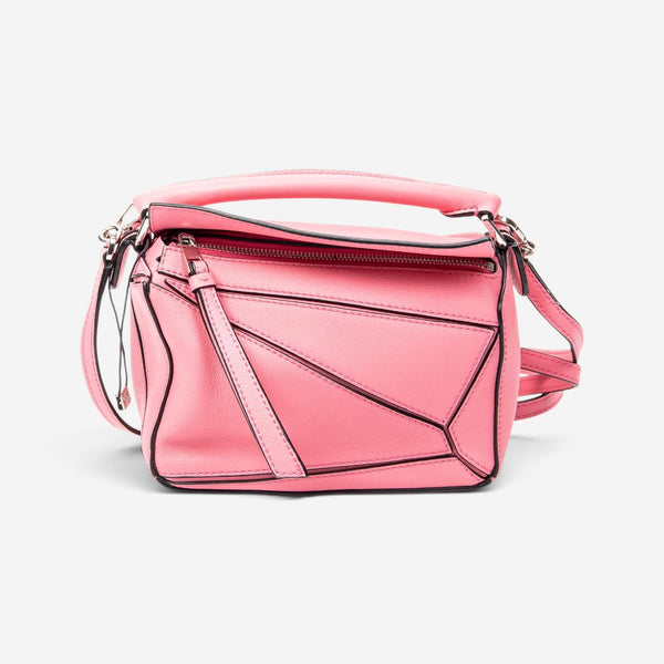 Loewe Pink Calfskin Leather Mini Puzzle Crossbody Bag ABC4083