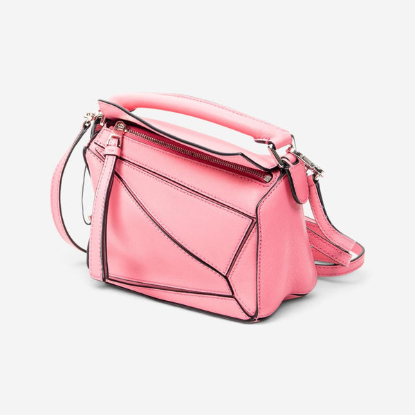 Loewe Pink Calfskin Leather Mini Puzzle Crossbody Bag ABC4083