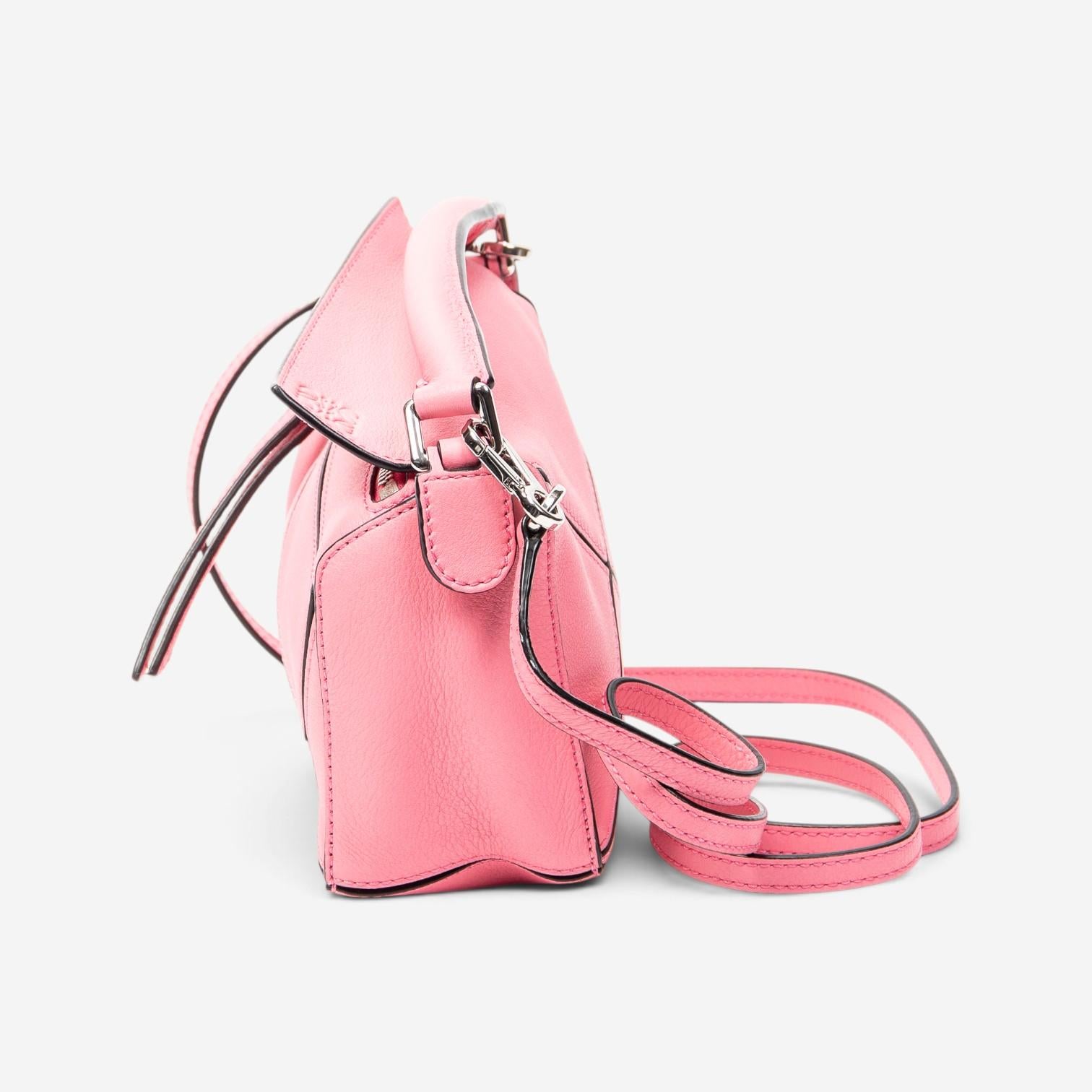 Loewe Pink Calfskin Leather Mini Puzzle Crossbody Bag ABC4083