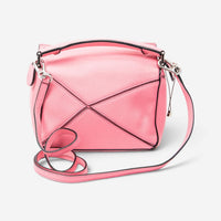 Loewe Pink Calfskin Leather Mini Puzzle Crossbody Bag ABC4083