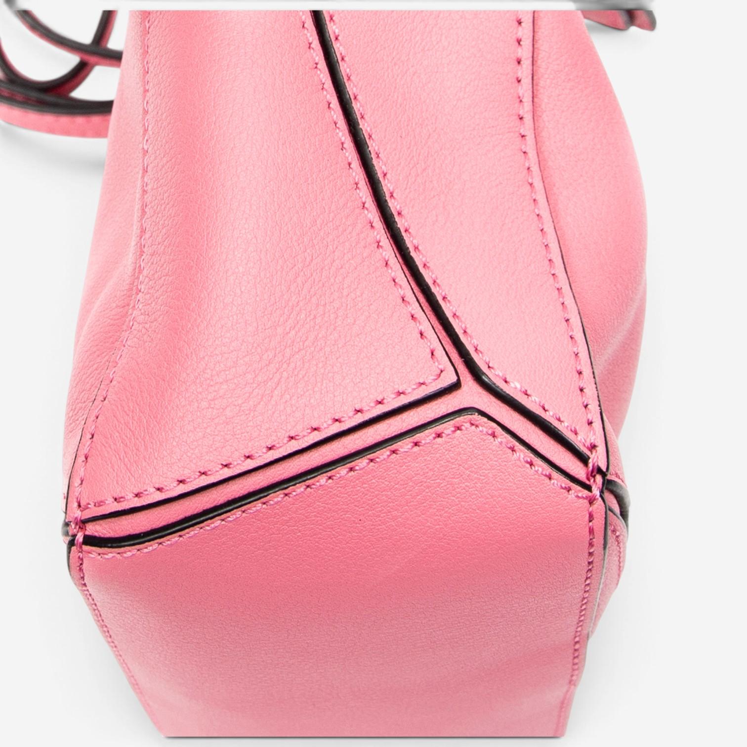 Loewe Pink Calfskin Leather Mini Puzzle Crossbody Bag ABC4083