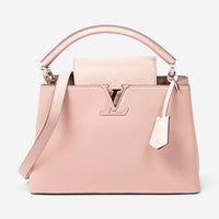 Louis Vuitton Capucines Rose Ballerine Leather Shoulder Bag ABC4775