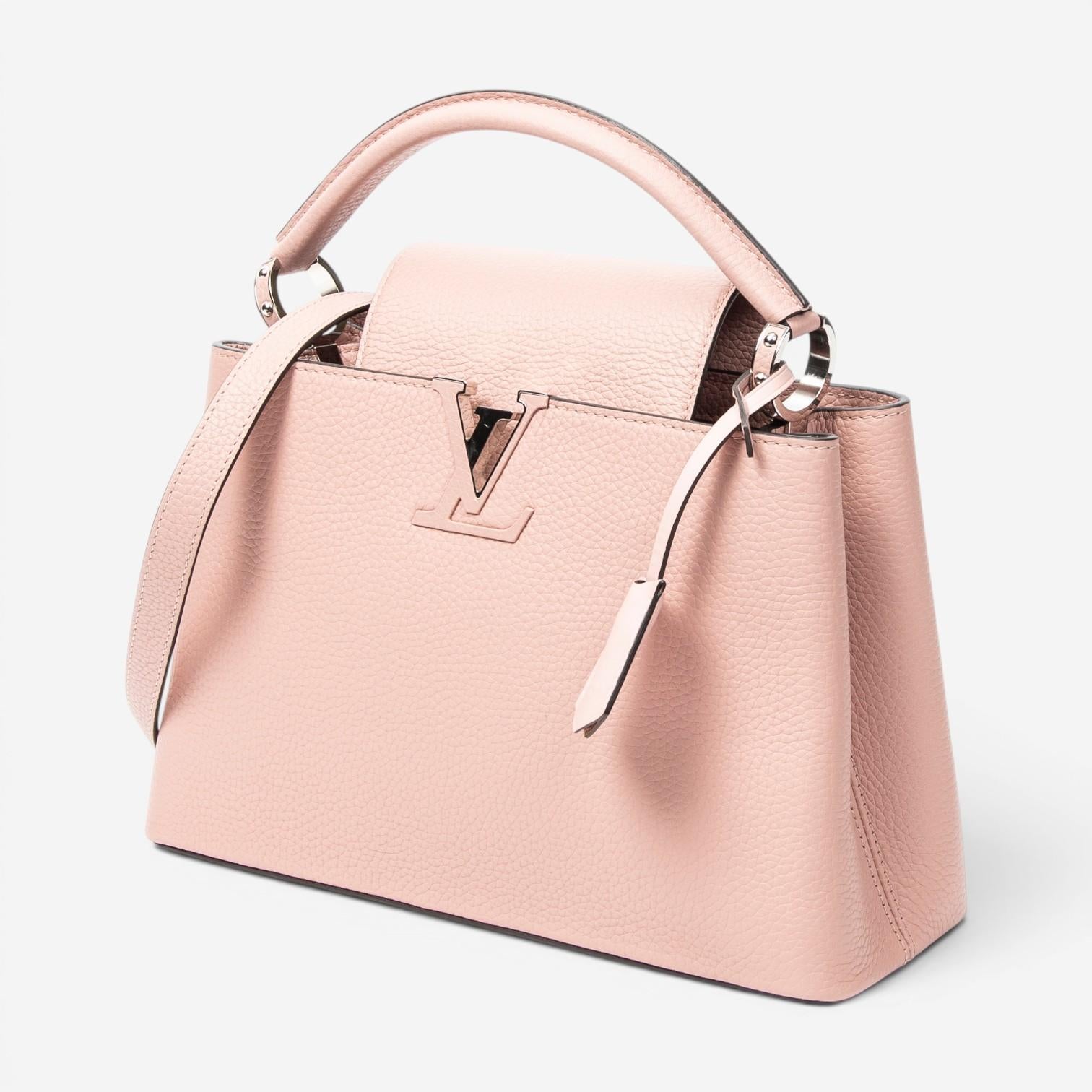 Louis Vuitton Capucines Rose Ballerine Leather Shoulder Bag ABC4775