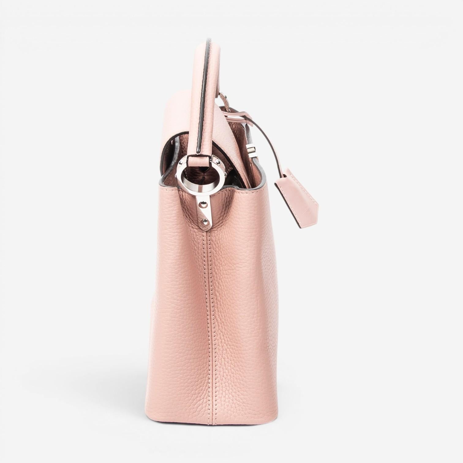 Louis Vuitton Capucines Rose Ballerine Leather Shoulder Bag ABC4775